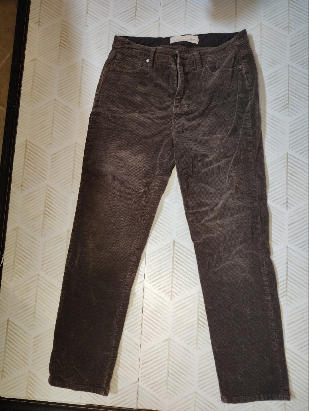 Soft Surroundings Corduroy Straight Pants‎ in Dark Brown Boho Sz 8